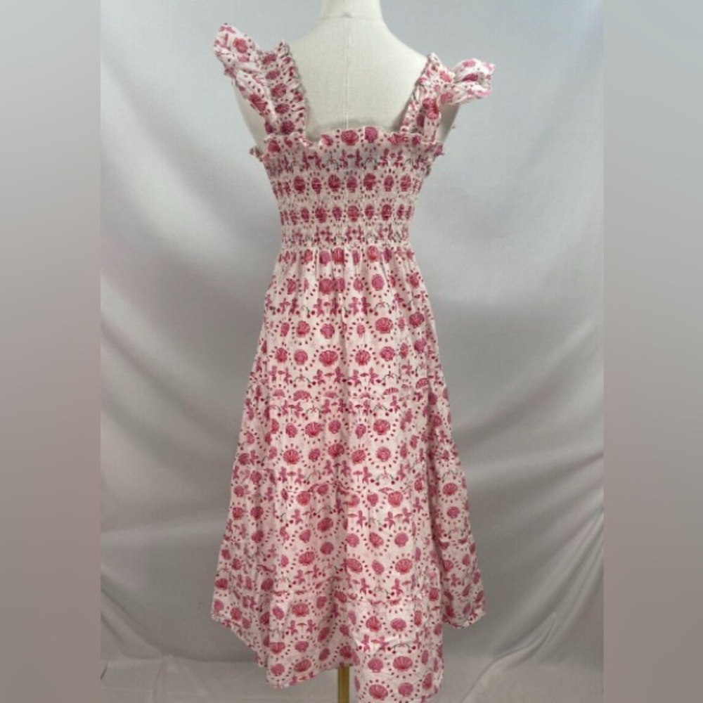✨ Hill House Home "Ellie" Nap Dress Mermaid Seashell Pink Midi Dress Size XS✨ - Picture 3 of 8